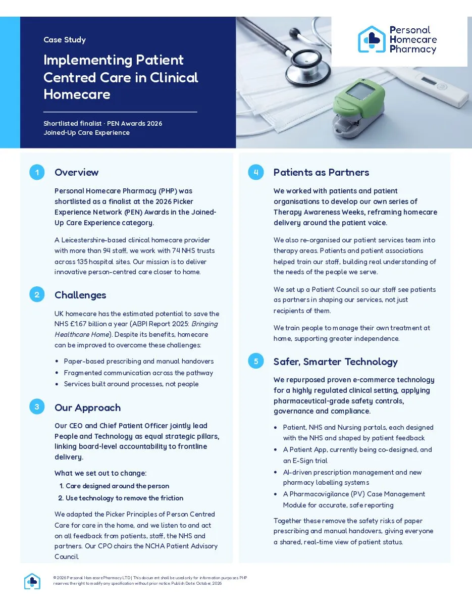 Case study page 1 of 4: overview, challenges, our approach, patients as partners and safer, smarter technology