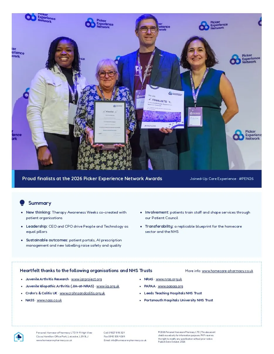 Case study page 4 of 4: PEN Awards 2026 finalists photo, summary and thanks to partner organisations
